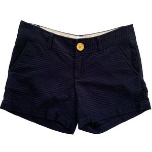 Lilly Pulitzer Textured Callahan 5" inseam Shorts sz 0 True Navy